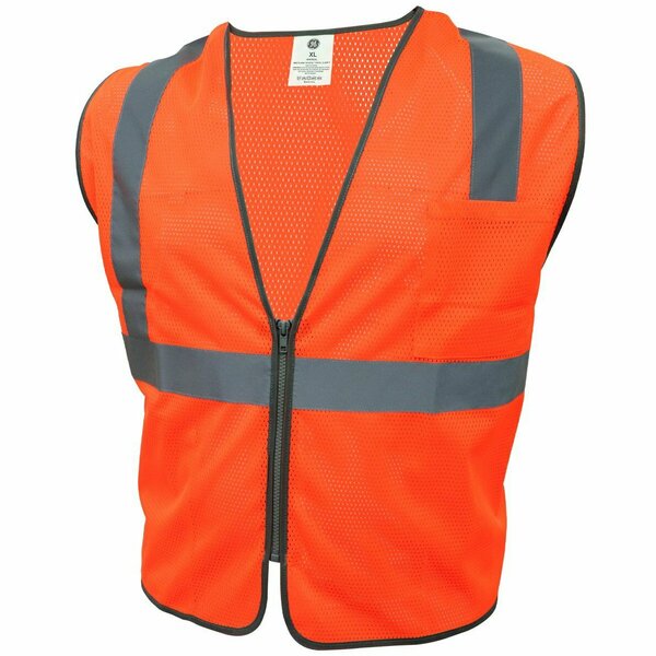 Ge Green Safety Vest W/Reflective Tape -2 POCKET XL GV076OXL